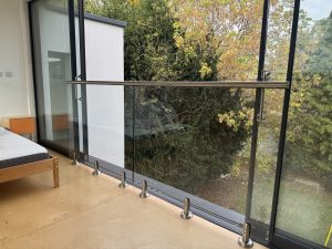 Kent Glass and stainless steel balustrade spigots
