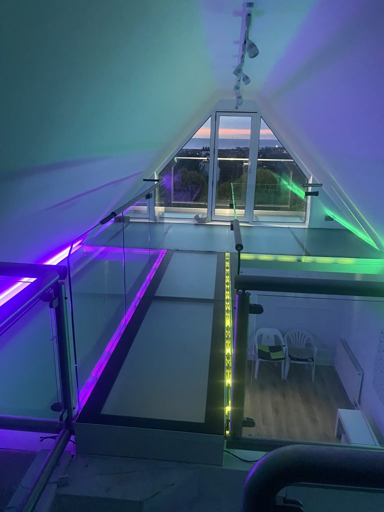 led walk on glass floors