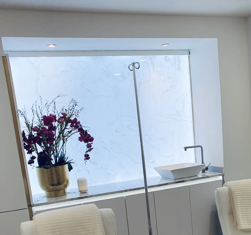 backlit stone marble